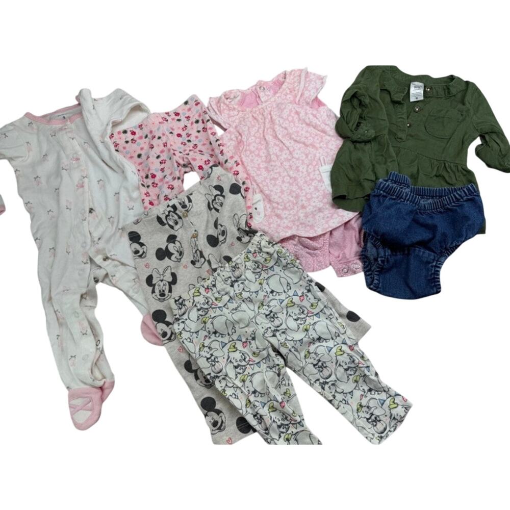 Bundle of 7 pc baby girl clothes size 9 months